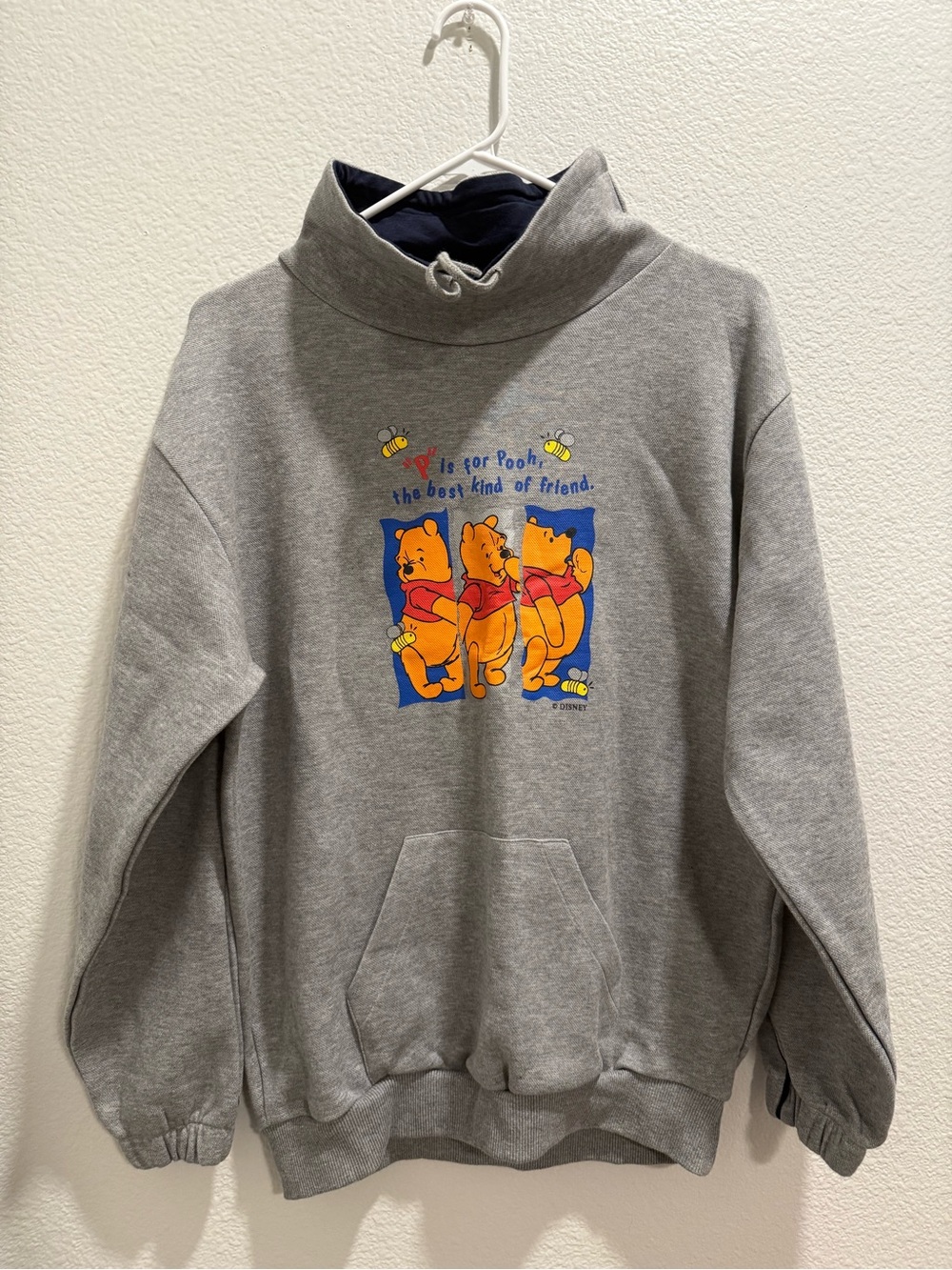 Disney Gray Turtleneck Pullover with Winnie the Pooh Graphic